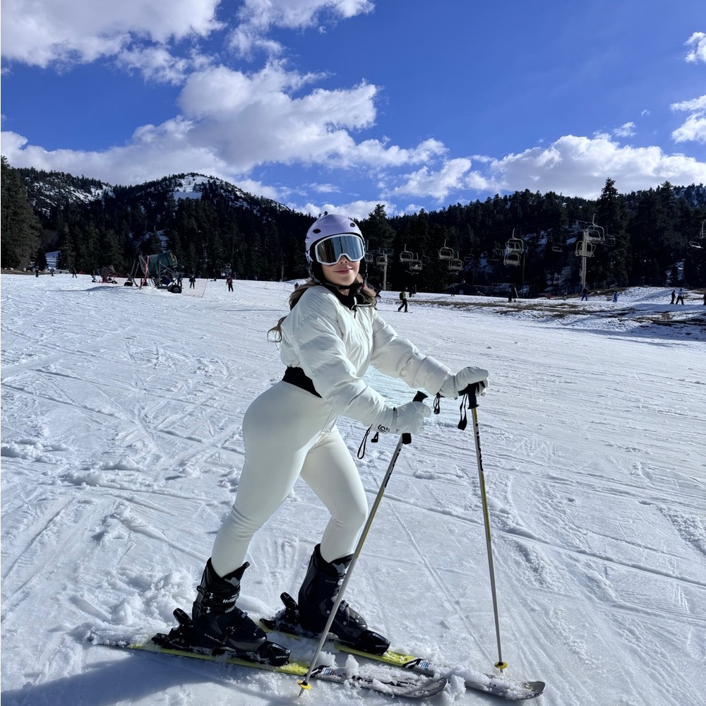 Ivory Nylon Ski Suit.